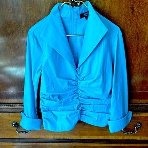 Tadashi Collection evening top with v-neck lapel collar, size 14